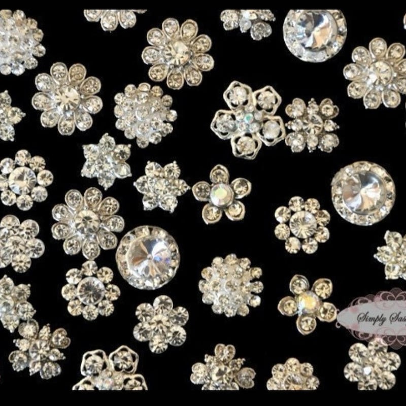 Rhinestone Buttons - Etsy