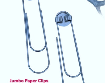 Jumbo Large Giant Paper Clips - Silver - Bookmark - Supplies- Glue Pads - DIY Craft - Button Supplies - Button Crafts -Gift Making