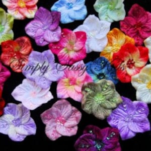 2.5 inch Velvet Sequin Flowers Appliques  x 12