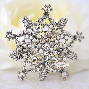 RD108 Rhinestone Metal Flatback Embellishment Button Brooch Great for wedding accessories invitations pillow crystal bouquet flowers, hair image 1