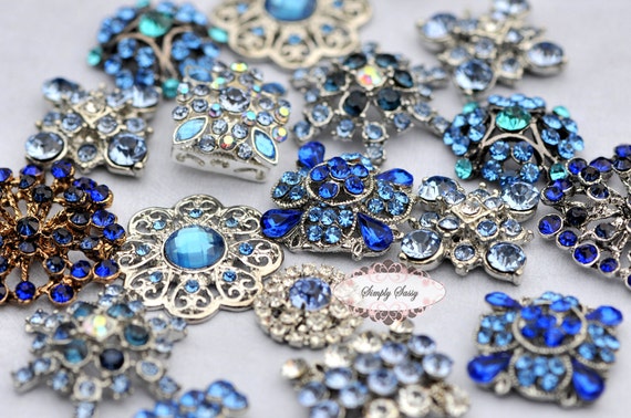 Aazon.co: CJESLNA 10pcs 20 Rhinestone Flower Ebellishents Button