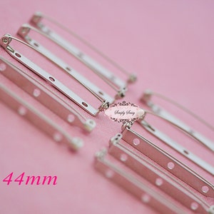 10 Silver Plated Brooch Pins: DIY Pin Base Findings