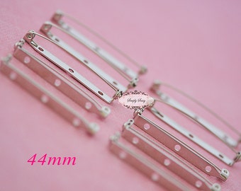 10pcs Silver Plated Pin Back Brooch Pins - Brooch Findings - Pin Base - DIY Brooch