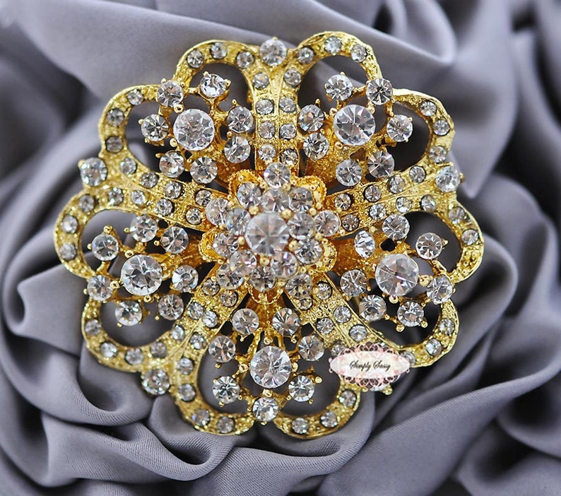 PB Rhinestone Embellished Brooch main image 1