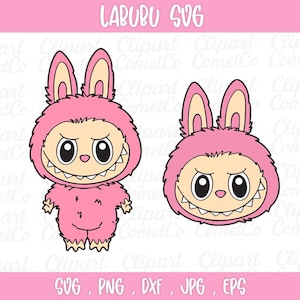Diseños de Labubu SVG, Labubu PNG, Sublimación de Labubu, Labubu Cricut, Camiseta SVG, Linda silueta vectorial de Labubu, Descarga digital, Labubu
