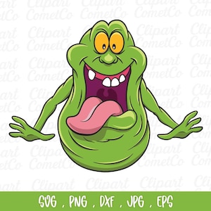 Slimer SVG, diseño vectorial de fantasma slimer SVG, película slimer, slimer verde, clip art, SVG en capas, archivo de corte, slimer dxf, archivo de corte Cricut SVG