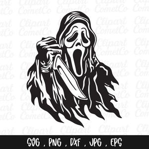 Ghost face svg, Scream svg, Horror Movie Svg, Halloween Svg, Retro Ghost face Svg, Scream face Svg, Cut file for Cricut – Instant Download