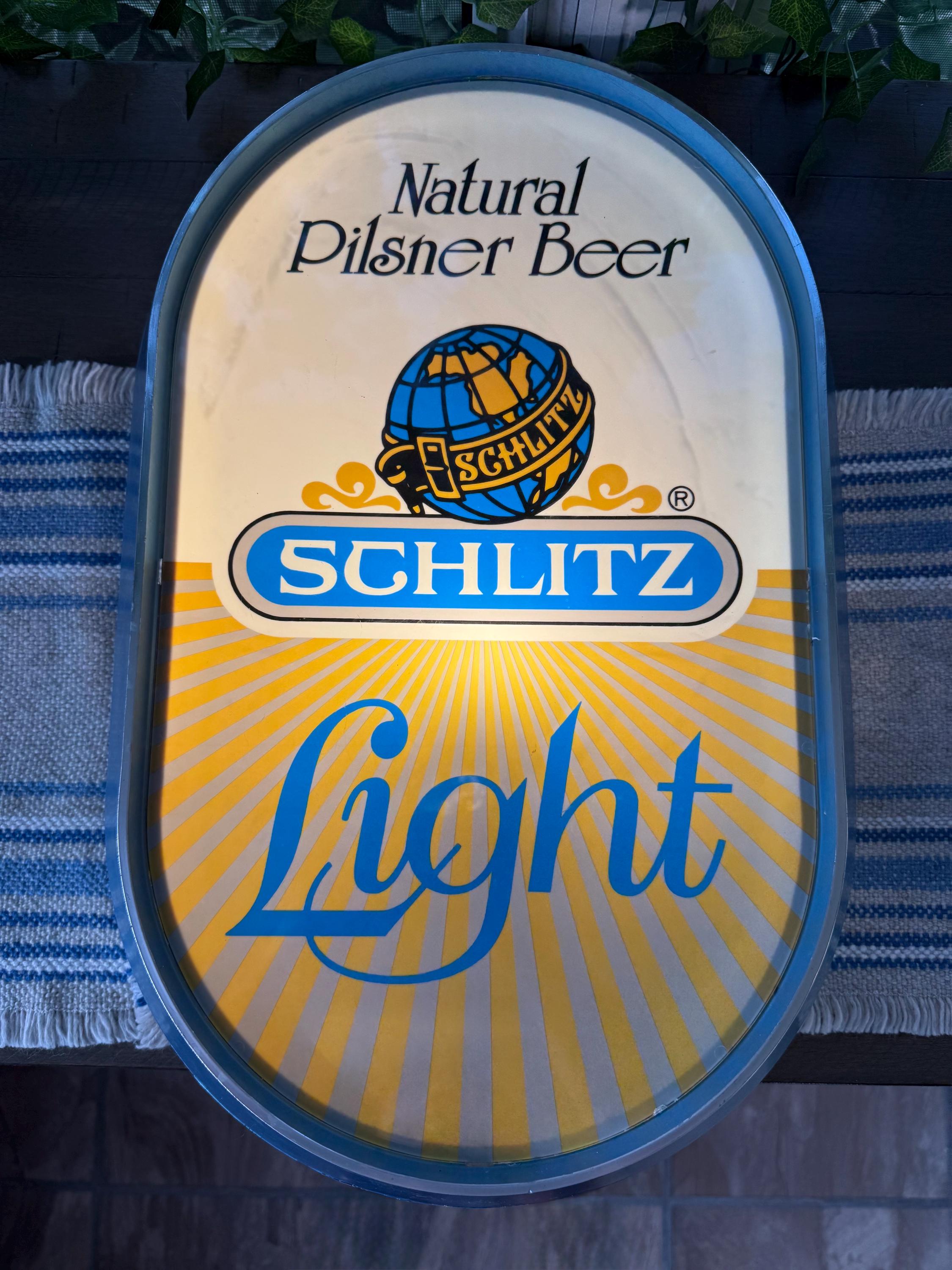 激レア ビンテージ SCHLITZ 看板 1977年 プラスチック販促店舗