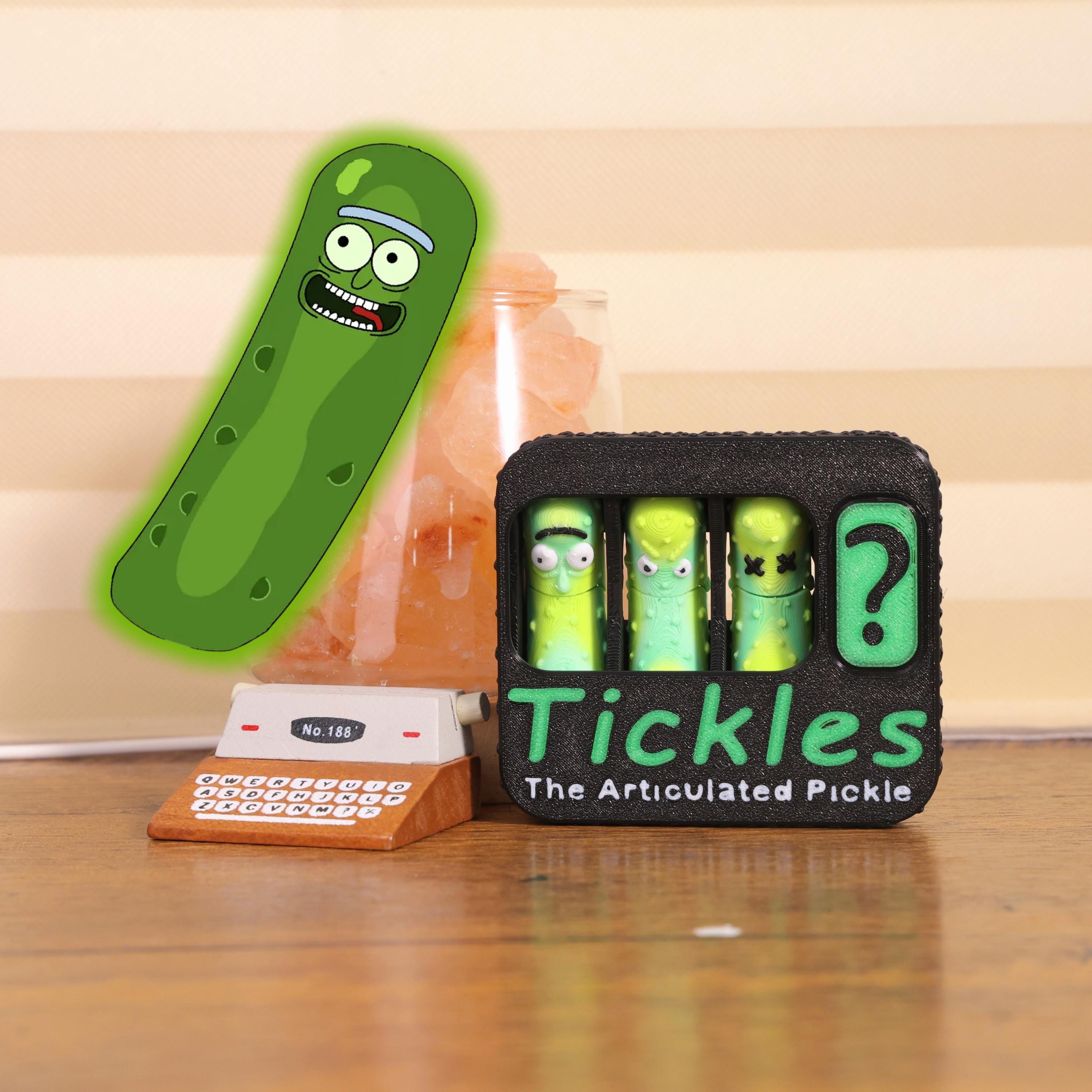 Tickles Wacky Articulated Pickle Keychain Set Mystery Figure Rick