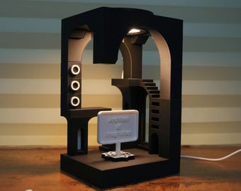 Lámpara de escritorio con forma de trofeo USB de Monument Valley, estética de arquitectura surrealista, regalo navideño, lámpara de juegos moderna, lámpara de decoración minimalista.