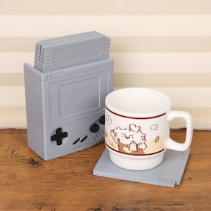 Retro Handheld Console Coaster Set Cartridge Holder Nostalgic Drink Coasters Mug Decor Gamer Table Gift for Home Holidays Mug Coaster Gift