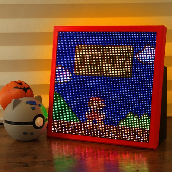 Pixel Retro Mario Animated Desk Digital LED Clock Minimalist Clock Smart Home Vintage Video Games Arcade Clock Unique Gift Classic Games