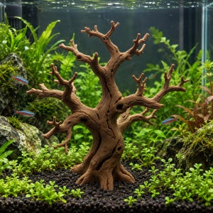 Akvariumträdprydnad 3D-tryckt PLA Aquascape-dekor Mini drivvedsstil fisktanklandskap
