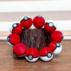 Monster Ball Perlenarmband 3D Gedruckt Handmade Armband Custom Fit Verfügbar Gamer Schmuck Geeky Zubehör Cosplay Geschenk für Anime Fans