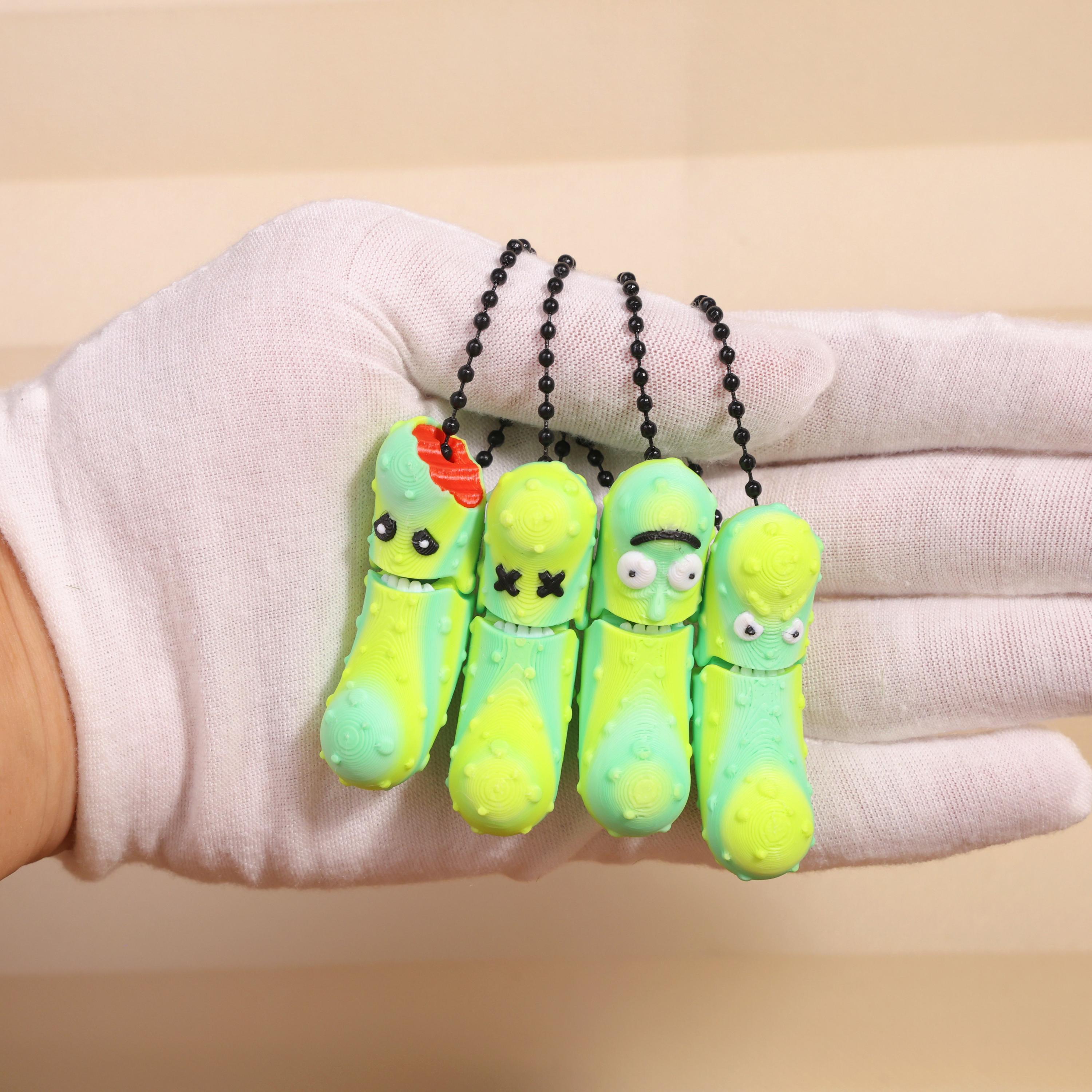 Tickles Wacky Articulated Pickle Keychain Set Mystery Figure Rick Morty ...