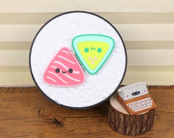 Sushi Roll Night Light USB RGB Lamp with Remote Control Cute Japanese Food Decor Gift Anime Fans Sushi Lovers Bedroom Desk Festive Room Lamp