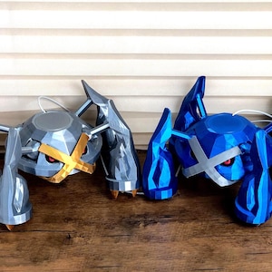 Metagross Wireless Charger 3D Printed Desktop Supercharger USB Cell Phone Charging Station Blue Metallic Monster Tech Gift For Collectors