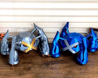 Carregador sem fio Metagross, impresso em 3D, para mesa, supercarregador, estação de carregamento USB para celular, azul metálico, Monster Tech, presente para colecionadores.