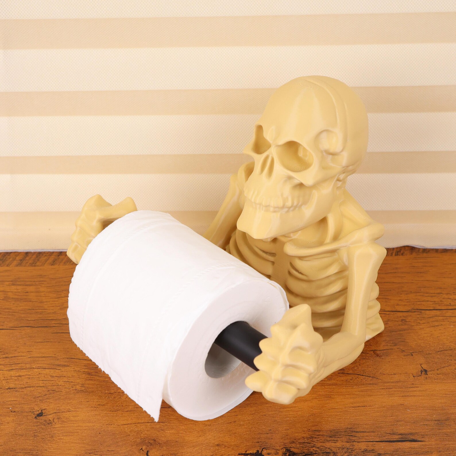 Skeleton Wall Rack Halloween Skeleton Skull Toilet Paper Holder Spooky Gothic Bathroom ...