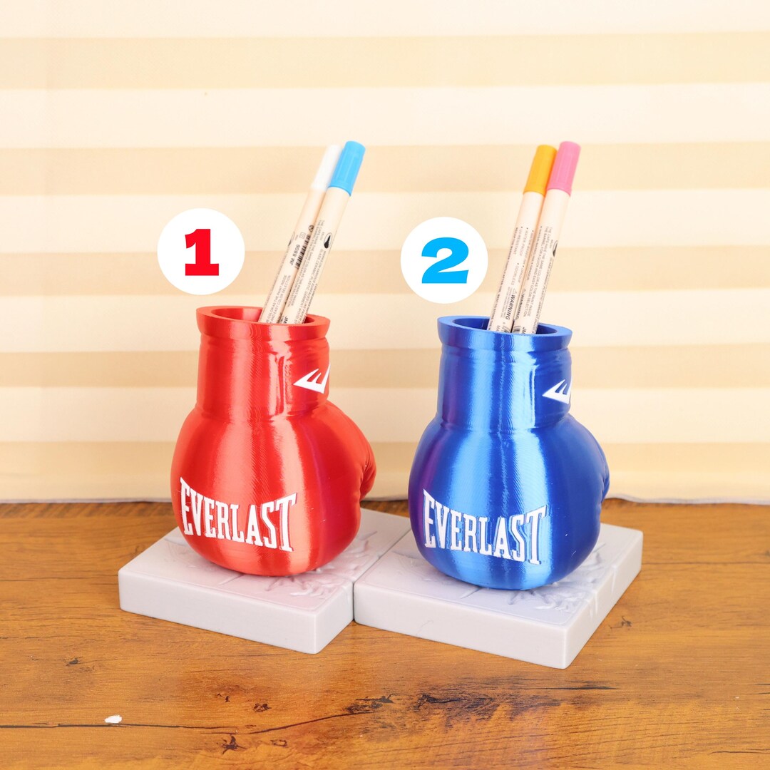 Boxing Glove Pen Holder 3D Printed Electroplated Cracked Stone Base ...