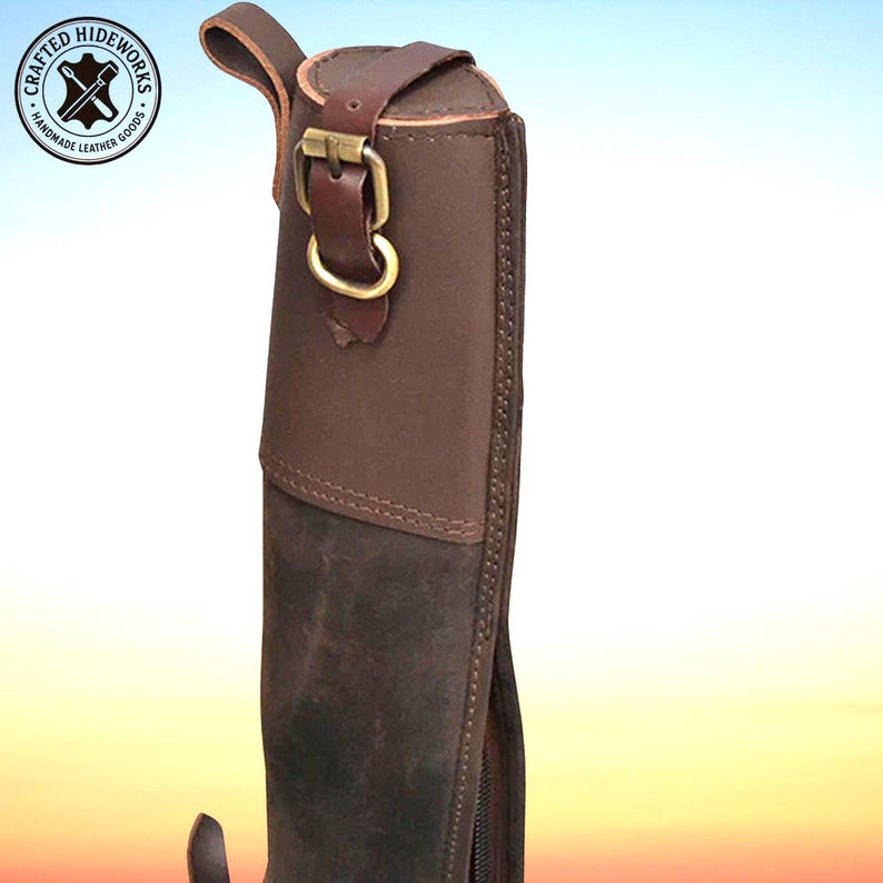 Handmade Leather Shotgun Case, Fleece Lined, Archery Gift image 2