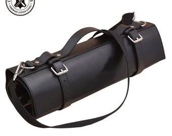 Handcrafted Leather Knife Roll: Personalized Chef Knife Bag