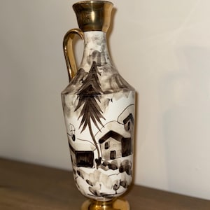 Italian art Vase with Gold Trim