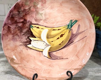 Pleasant Village Banana Plate Italian Pottery 13”