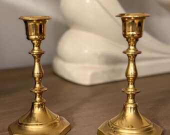 Solid Brass 5.5” Candlestick Holders -Set of 2