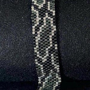 Beaded Bracelet, Snake Pattern Loom Bracelet, Animal Print Jewelry, Handmade Statement Bracelet, Gift for Her