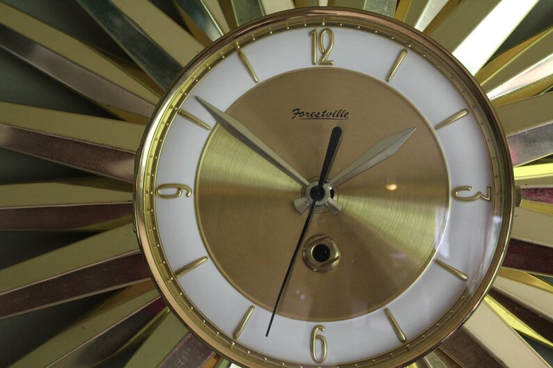 Vintage Starburst Clock. Mid Century Modern Eames Era Atomic Etsy
