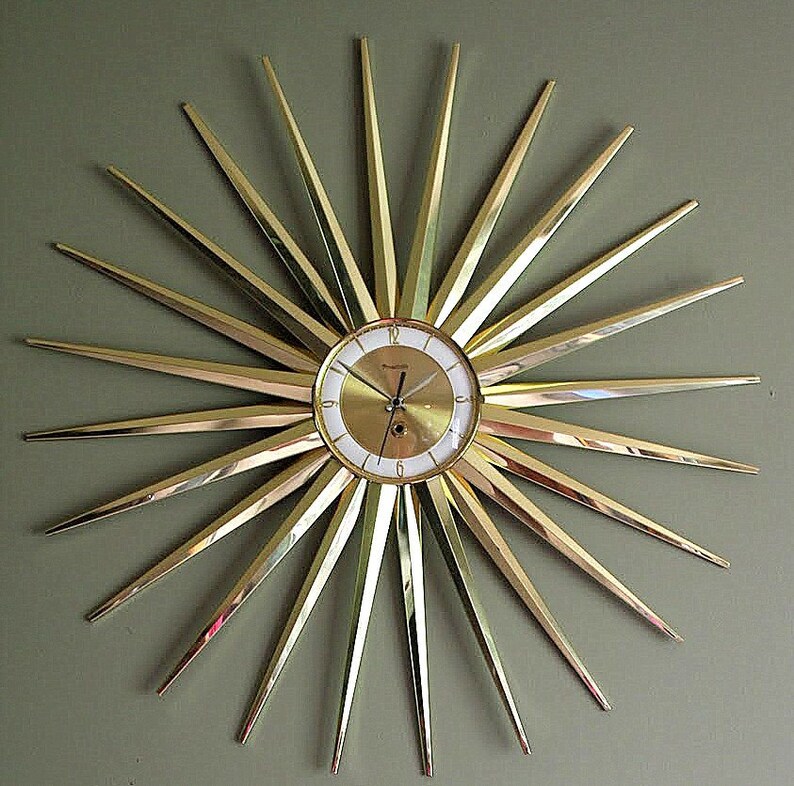 Vintage Starburst Clock. Mid Century Modern Eames Era Atomic Etsy