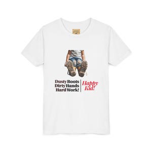 Youth Tee - Happy with Working Parent Announcement Shirt, Kids Working Parent T-shirt, Cute Children&#39;s Tee, Family Support Shirt, Mom Dad