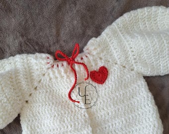 Gilet a forma di cuore per neonati all'uncinetto | Gilet con lacci per neonati