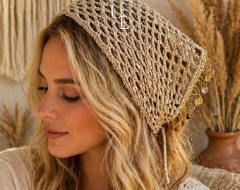 Bandana avec Paillettes au Crochet | Mode et Accessoires Pour Femme | Collection d'Été
