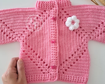 Gilet Hexagone Crochet pour Bébé | Gilet de Naissance pour Offrir