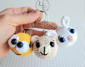 Porte-Clés Amigurumi Personnages Miniature Animaux ou Emoji | Idée Cadeau Personnalisable au Crochet