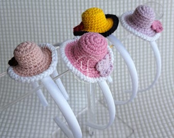 Fascia per capelli all'uncinetto, accessorio per cappello per bambine
