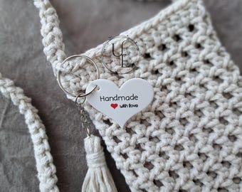 Étui pour Téléphone Portable au Crochet | Housse pour Smartphone en Macramé Tendance avec Pompon