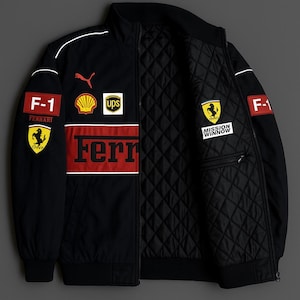 Vintage 80s Racing Jacket | Retro Motorbike Leather Jacket with Embroidered Logos | Old School Motorsport Karting Suit for Men and Women