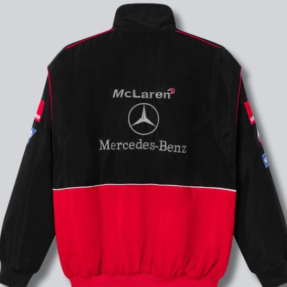 Vintage 80s Racing Jacket: Embroidered Leather F1 Bomber - Etsy