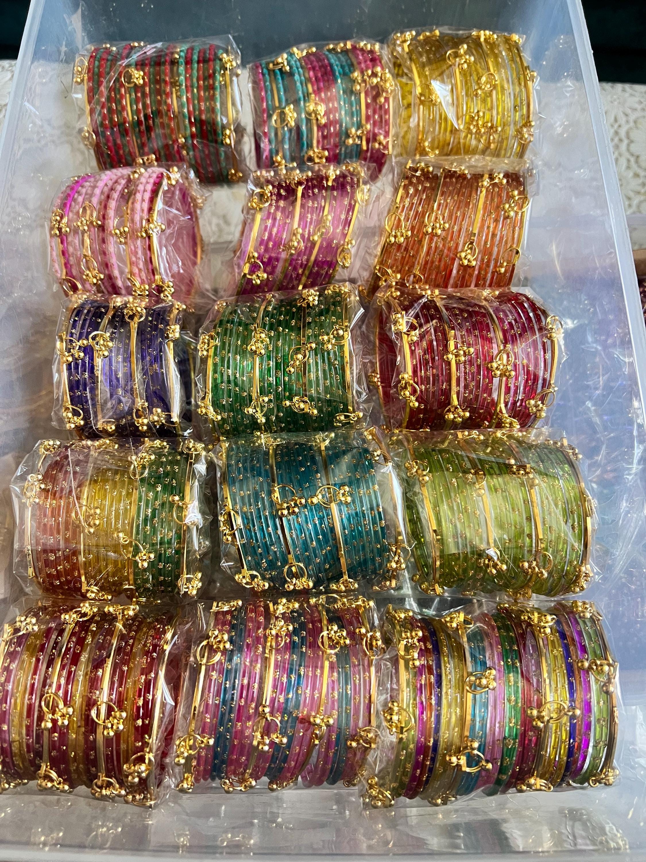 Kashmiri Bangles With Glass Churiya Size 2.6 Available in Various