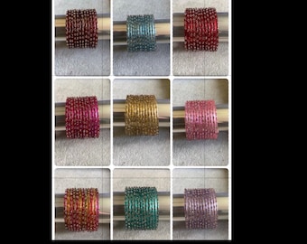 Rainbow drop inspired glass bangles size 2.8 available in various colours