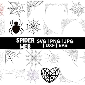Spider Web SVG Bundle, Spider Web PNG Bundle, Spider Web Clipart, Halloween Svg Cut Files for Cricut, Spider Web Silhouette, Cobweb Svg.