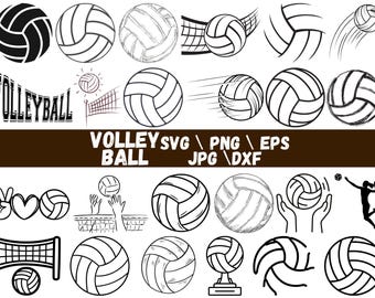SVG-bundel volleybal: teamlogo, moedershirt gesneden bestand (digitale bestanden)