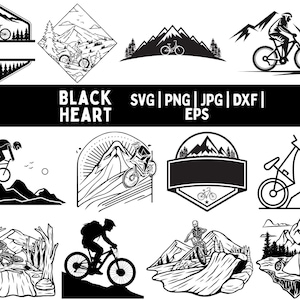 Mountain bike svg / Bike svg cut files / Cycling svg / Man on bike SVG / Svg file for Cricut/ Instant Download / Commercial use clipart