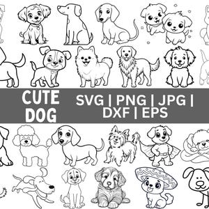 Dog SVG Bundle, Dog PNG Bundle, Dog Clipart, Dog SVG Cut Files for Cricut, Cute Dog Svg, Paw Prints svg, Pet Svg, Dog House svg, Dog Bone
