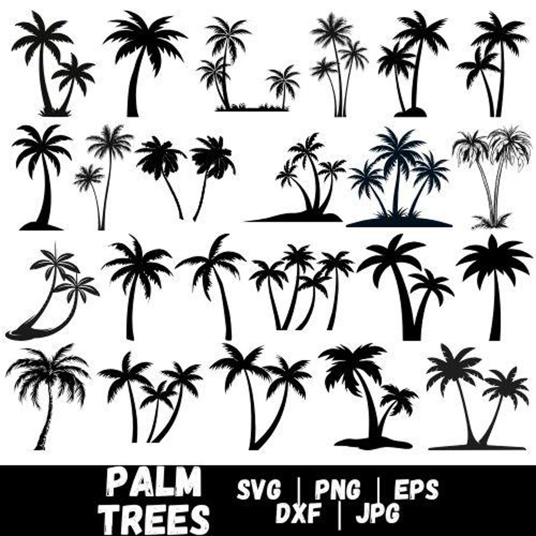 Palm Tree Silhouette SVG Bundle, Beach Life Clipart (digital Download ...
