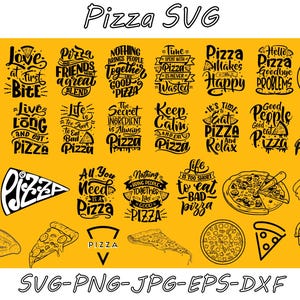 Pizza Slice Svg Bundle, Italian Pizza Slice with Toppings Png, Pizza Restaurant Logo Menu Board Pizza Design, Fastfood Kitchen Food Png Svg