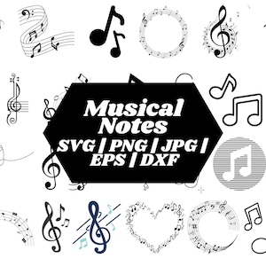 Music Notes Svg,Musical Notes Instant Download SVG,Music Notes PNG,Music Notes Cut Files For Cricut,Music Key,Music Notes Clipart
